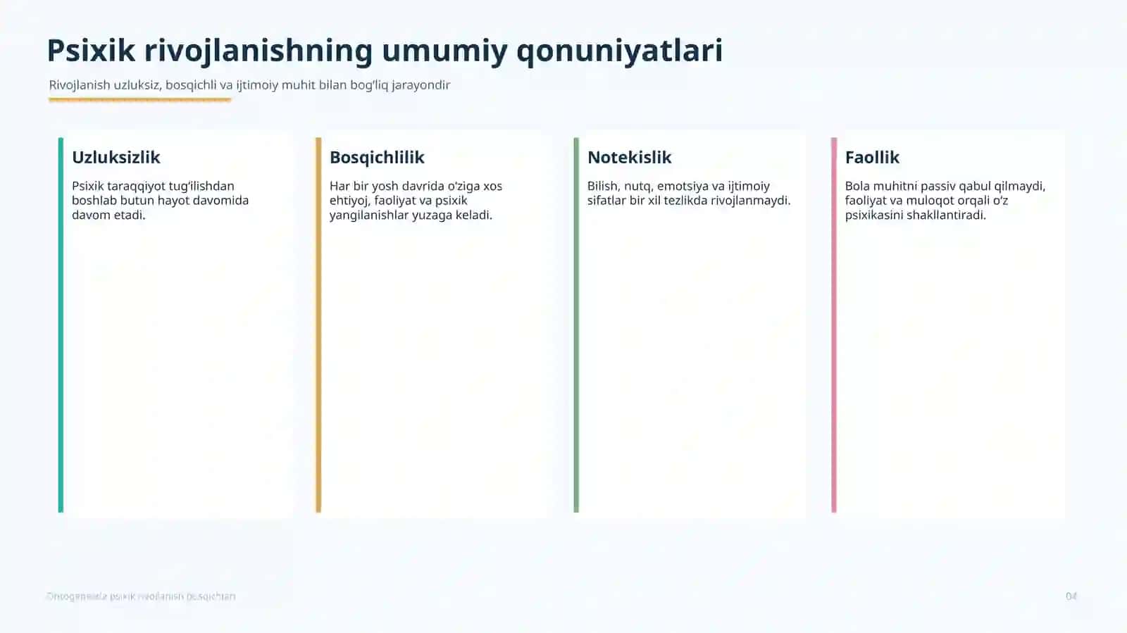 Ontogenezda psixik rivojlanish bosqichlari 4