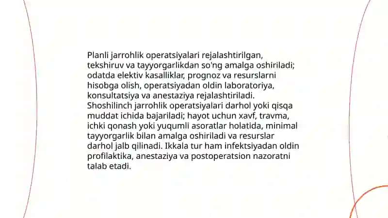 Jarroxlik operatsiyalari haqida tushuncha, turlari 4