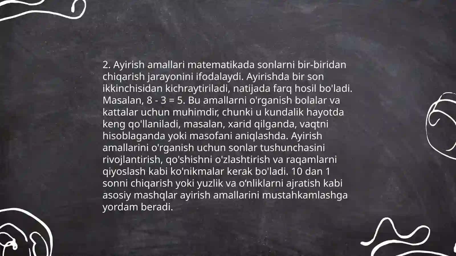 Boshlang'ich sinlarga arifmetik amallarni o'rgatish 4