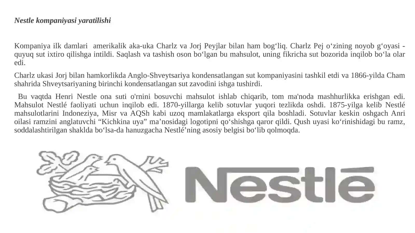 NESTLE KOMPANIYASI 4