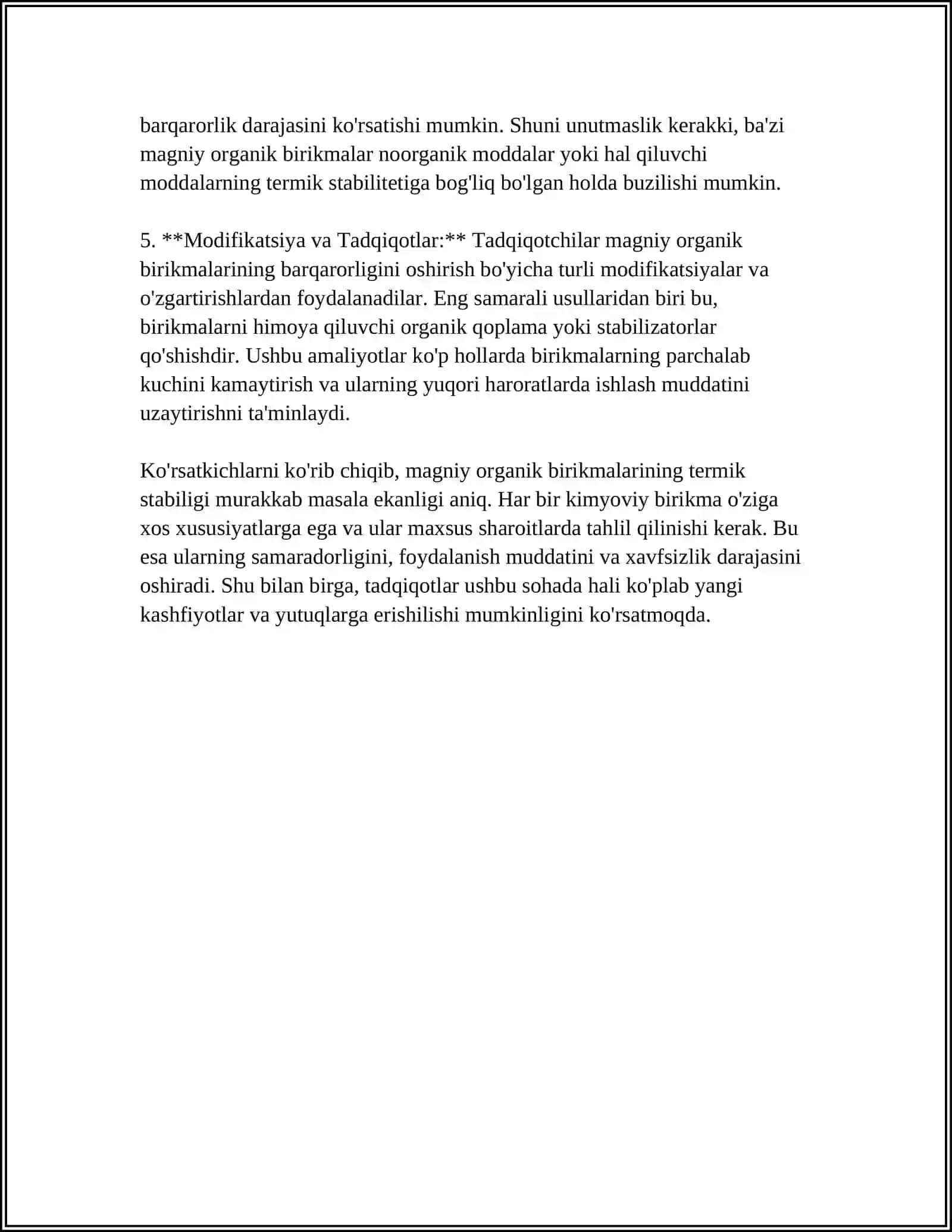 MAGNIY ORGANIK BIRIKMALARNING TERMIK XOSSALARI 4