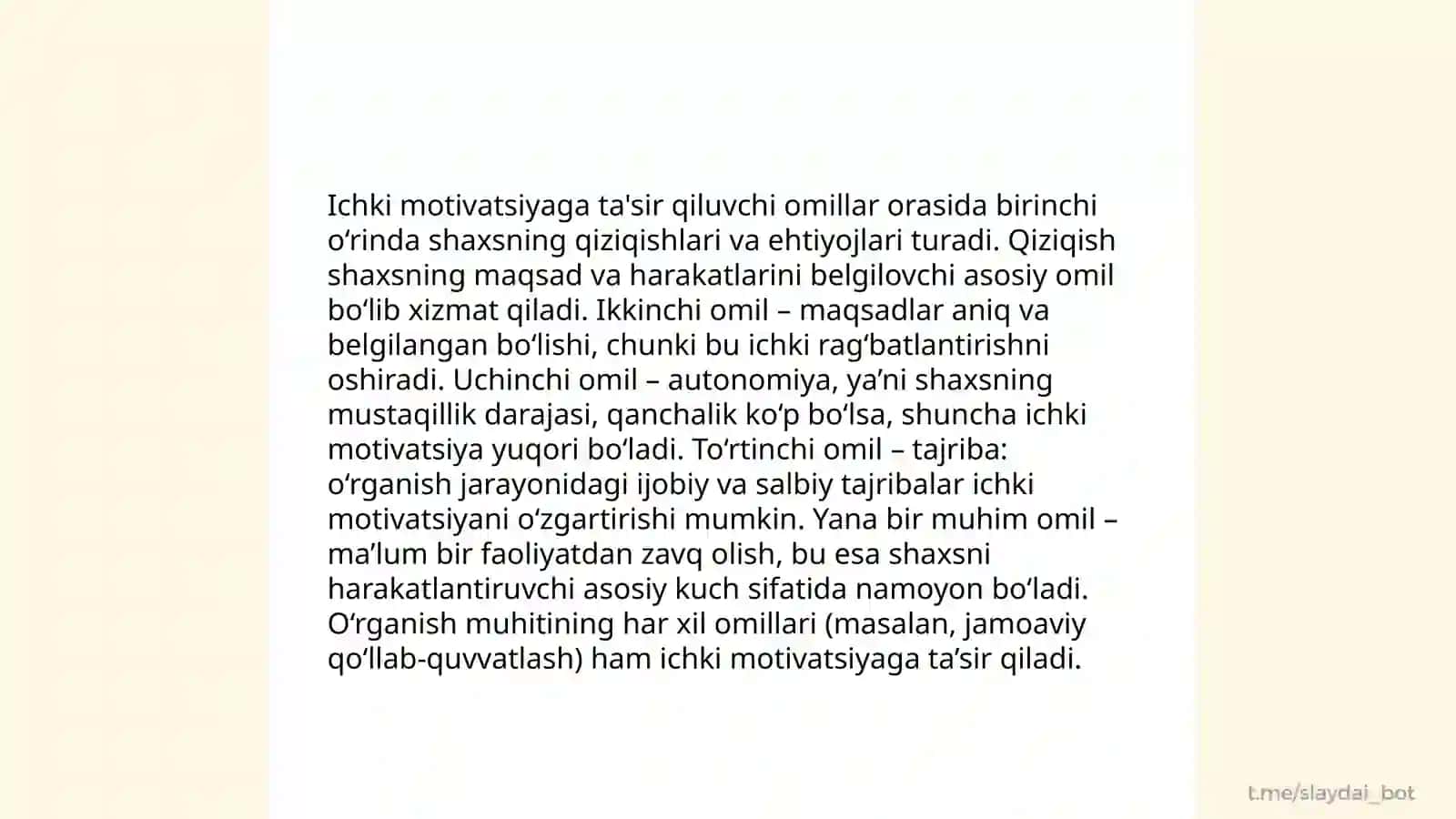 Ichki tashkiliy motivatsiyalar 4