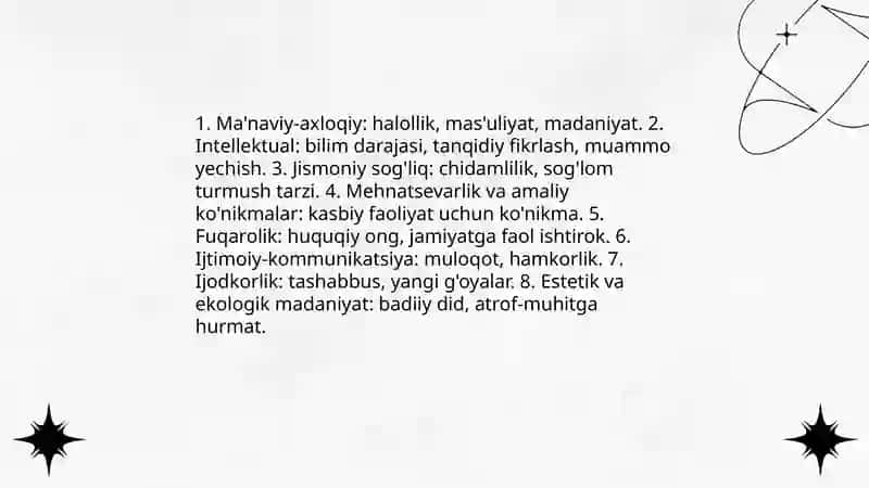 Barkamol shaxsni tarbiyalash diagnostikasi 4