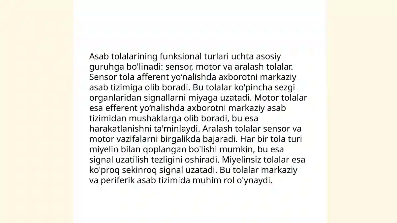 Asab tolalarining tuzilishi va turlari 4