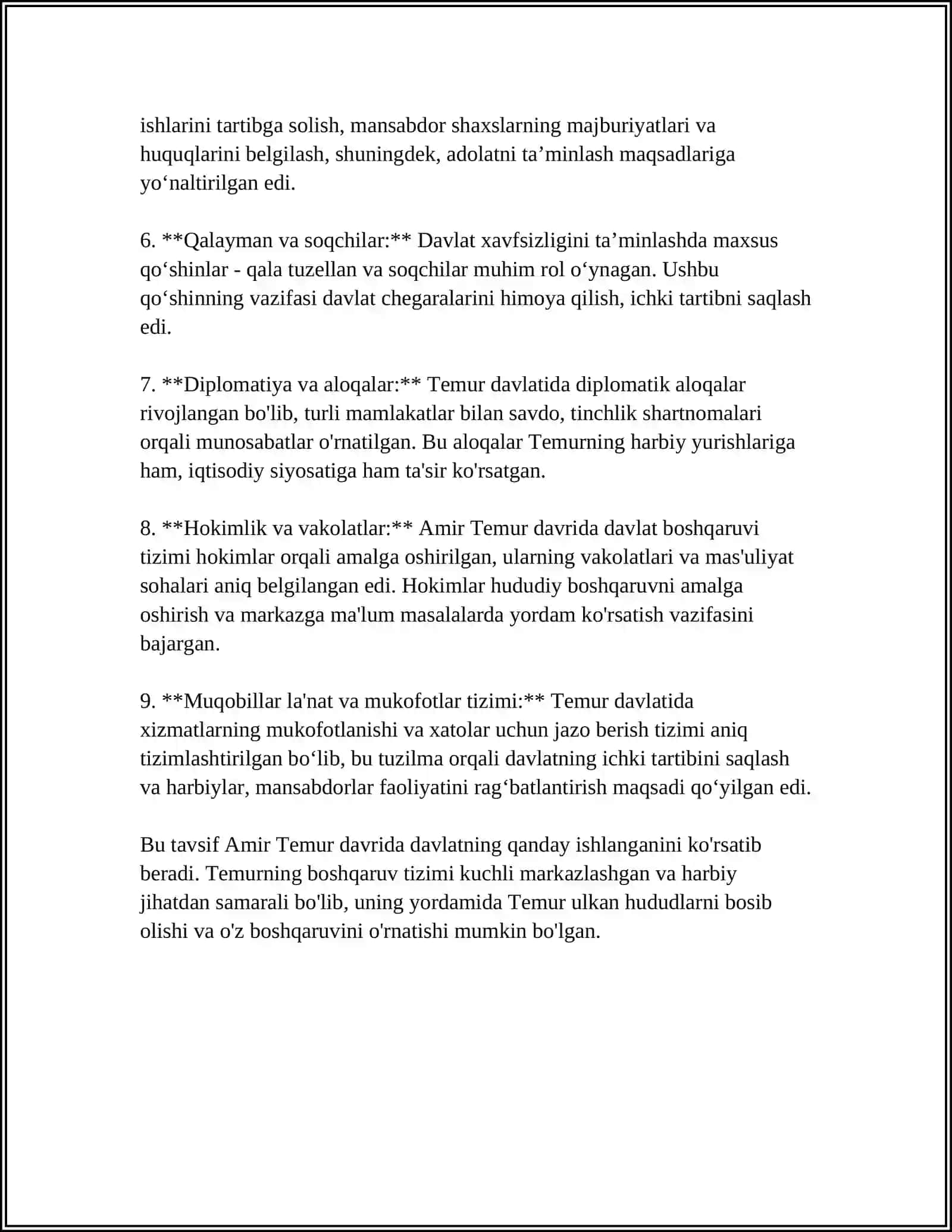 AMIR TEMUR DAVRIDA DAVLAT BOSHQARUVI 4