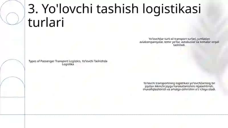 YoʻLovchi Tashishda Logistika 4