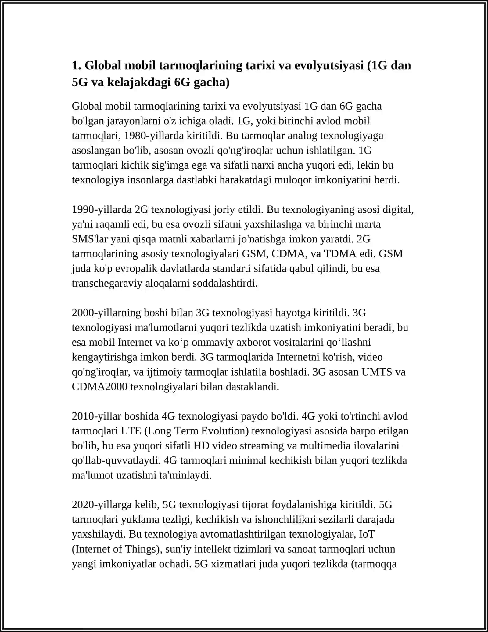 GLOBAL MOBIL TARMOQLARI 4