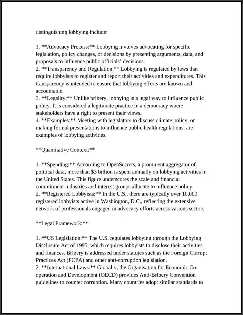DIFFERENCES BETWEEN BRIBERY AND LOBBYING 4