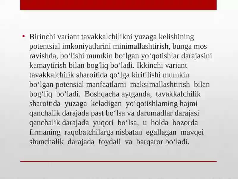 Tavakkalchilikni tavsiflanishi 4