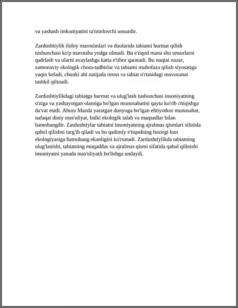 ZARDUSHTIYLIKDA TABIATNING ULUG'LANISHI 4