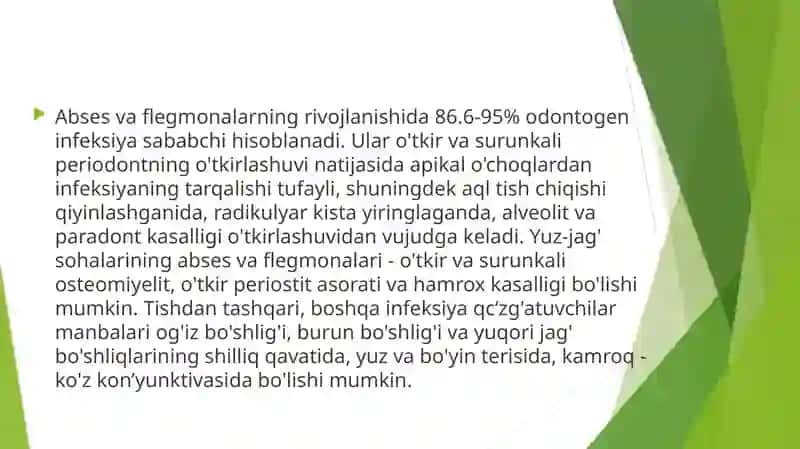 Yuzjag` sohasi absess va flegmonasi 4