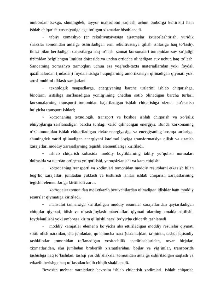 XARAJatlarni turkumlash va ularning hisobi 4