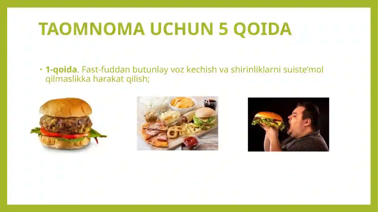 Ovqatning tarkibiy qisimlari va ularni zarur miqdori. 4