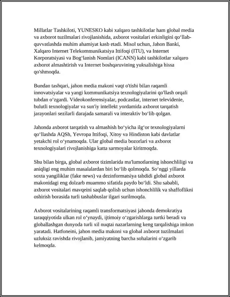 JAHON MEDIA MAKONI VA JAXON AXBOROT MAKONI 4