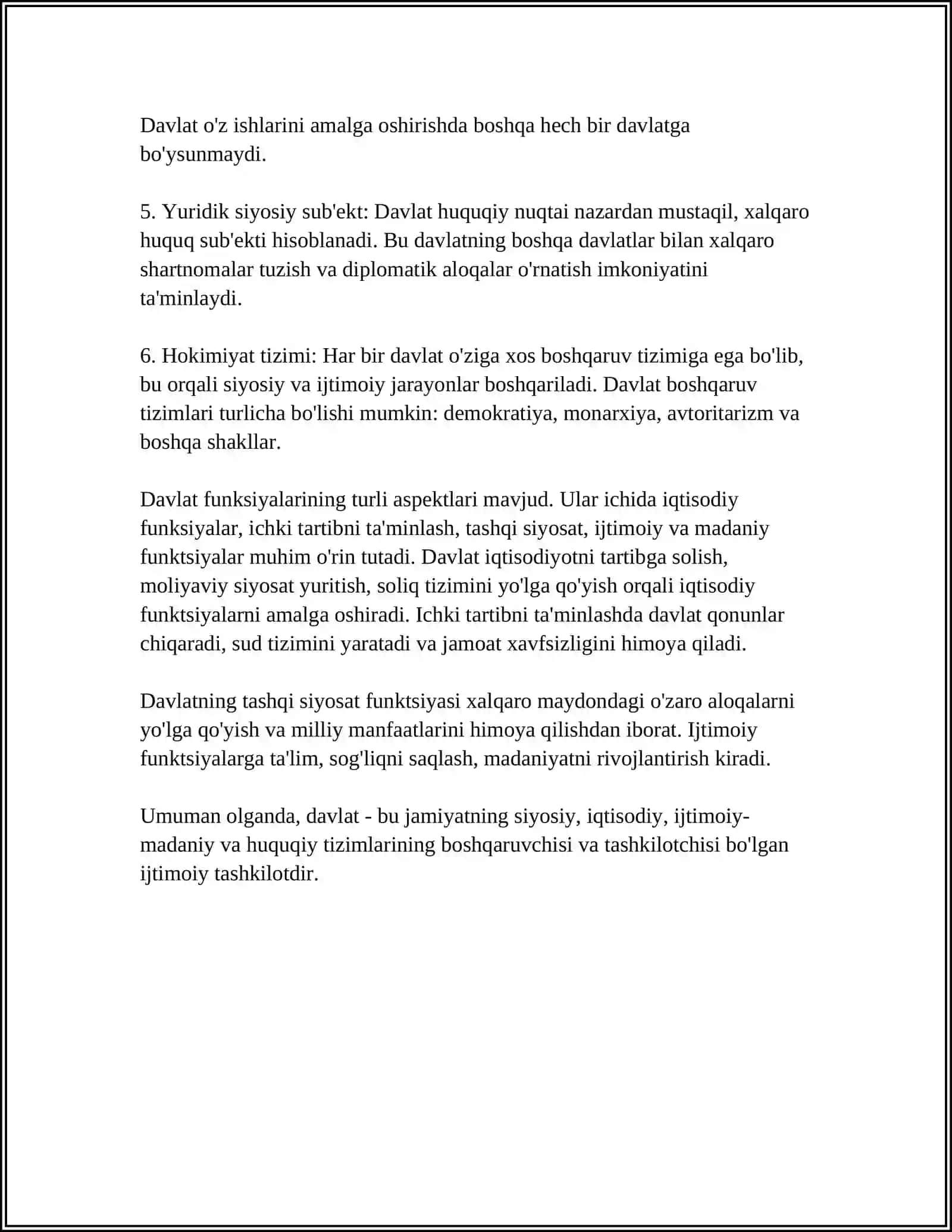 DAVLAT TUSHUNCHASI VA MOHIYATI 4