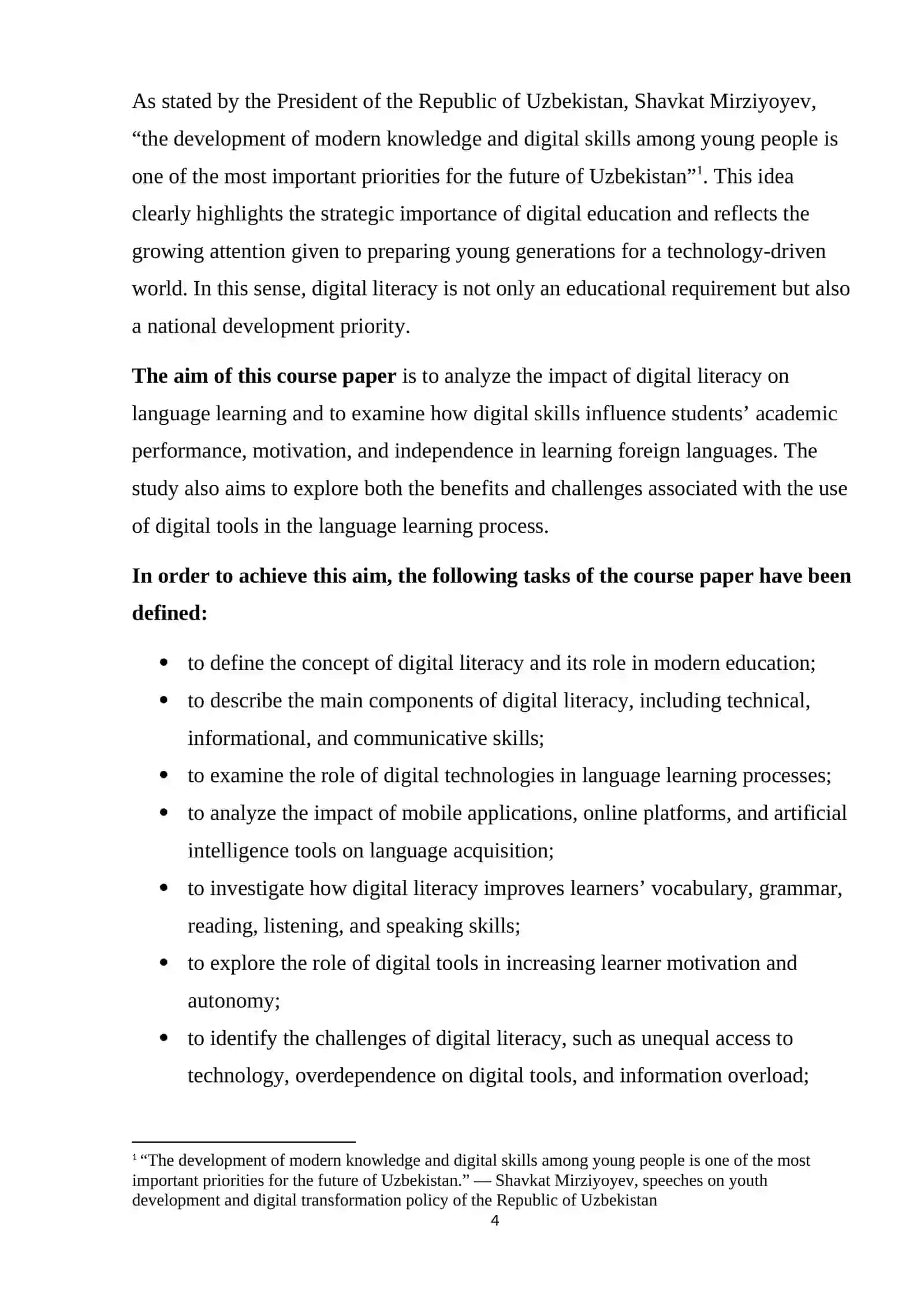 Course paper on the impact of digital literacy on language learning 4