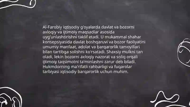 O'rta Osiyo mutaffakirlari iqtisodiy g'oyalar 4