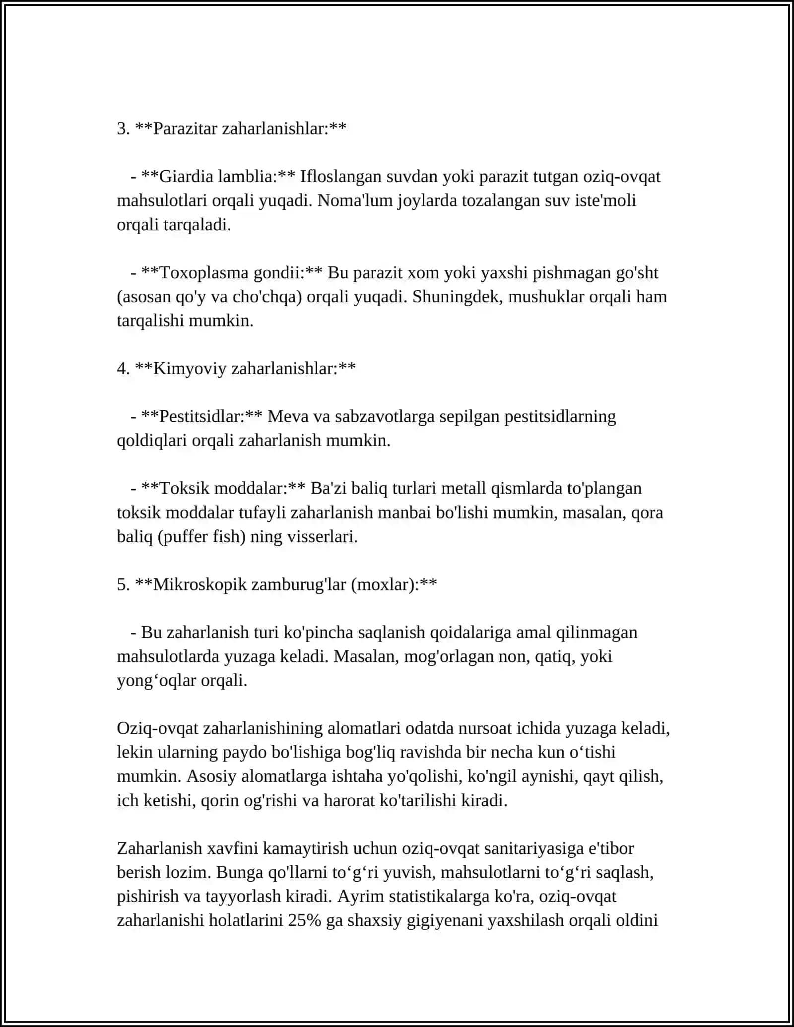 OVQATDAN ZAHARLANISHLAR VA ULARNING PROFILAKTIKASI 4