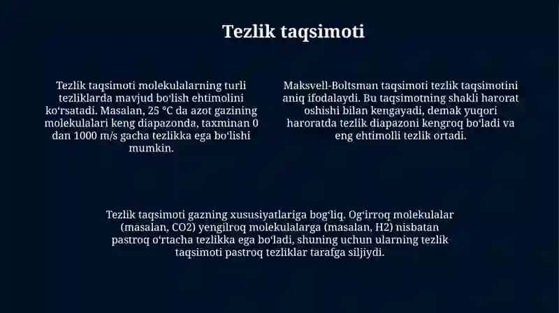 Malelulalarning tezliklari 4