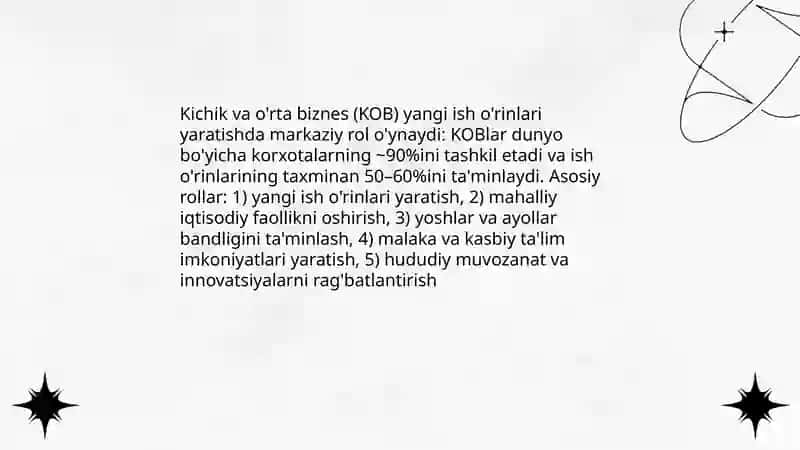 Aholi bandligini ta'minlash va yangi ish o'rinlarini tashkil qilish muammosini hal etish 4