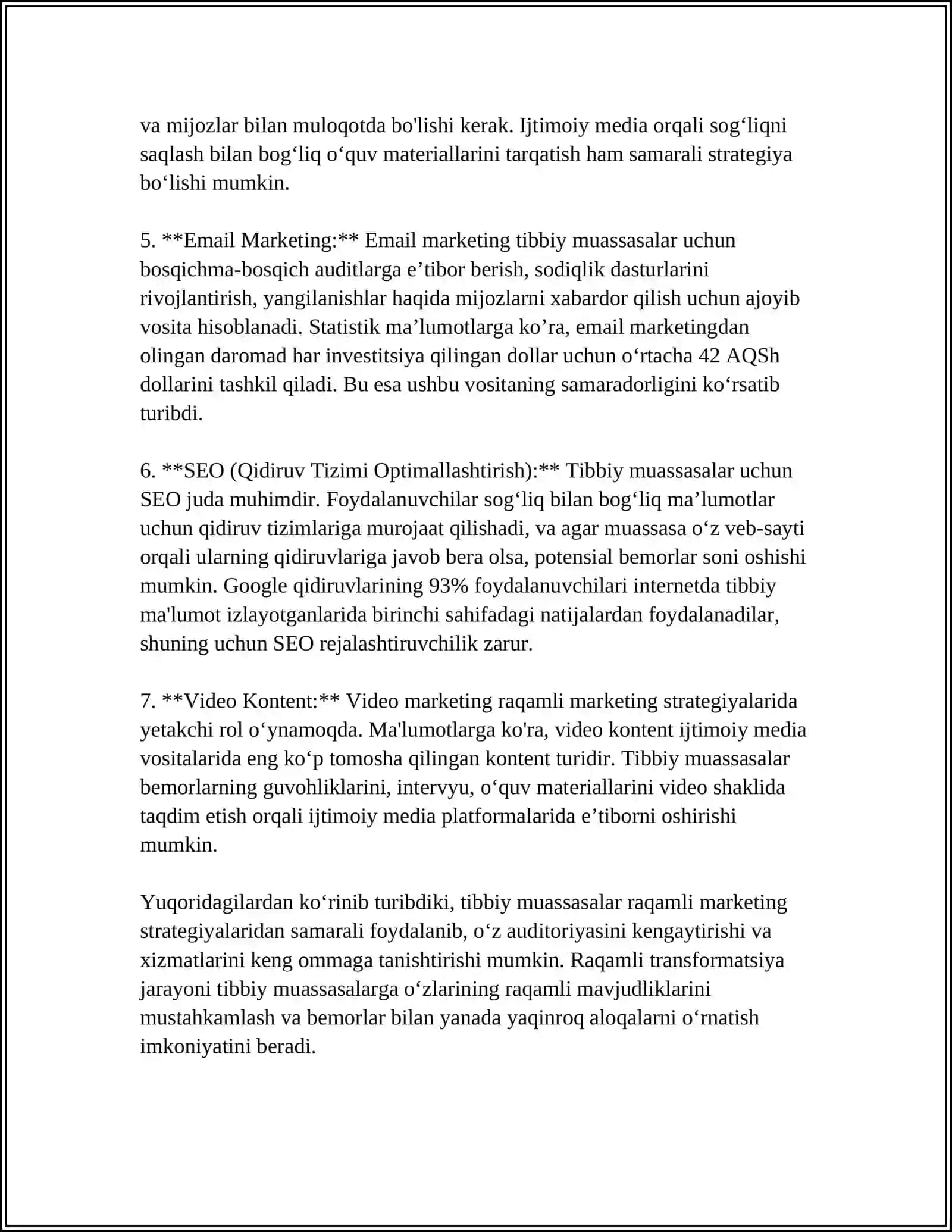 TIBBIY MUASSASALAR MARKETING 4
