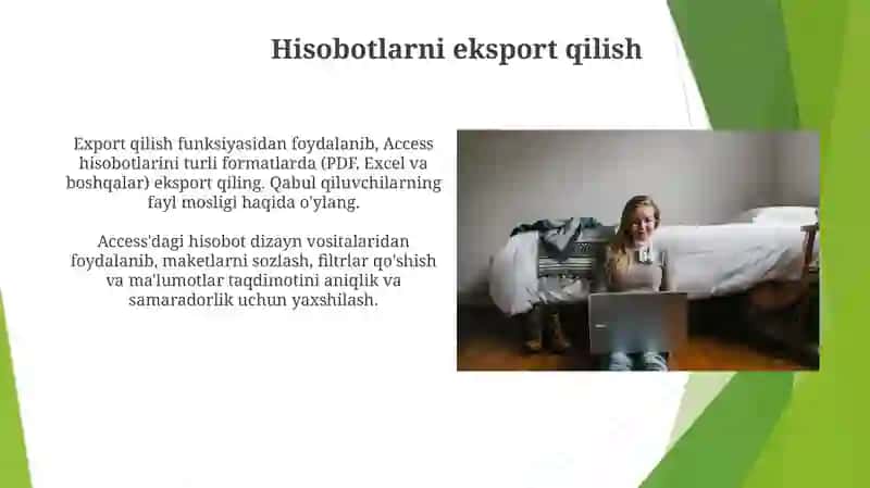 Microsoft access dasturida hisobotlar bilan ishlash 4