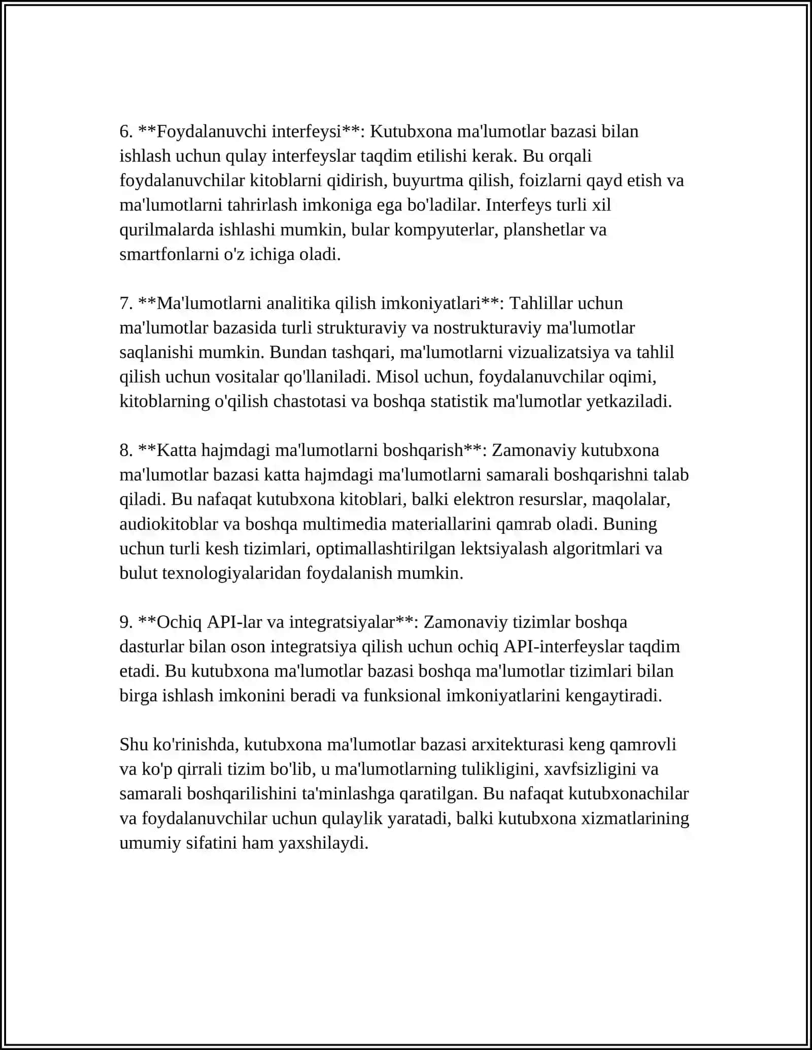 KUTUBXONA KITOBLAR HISOBI MA'LUMOTLAR BAZASI LOYIHASINI TUZISH 4
