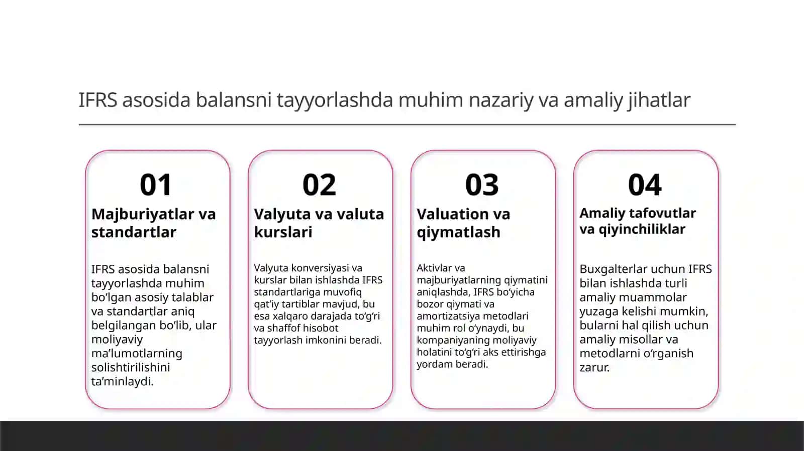 Xalqaro talablar bo'yicha buxgalteriya balansini tuzush 4