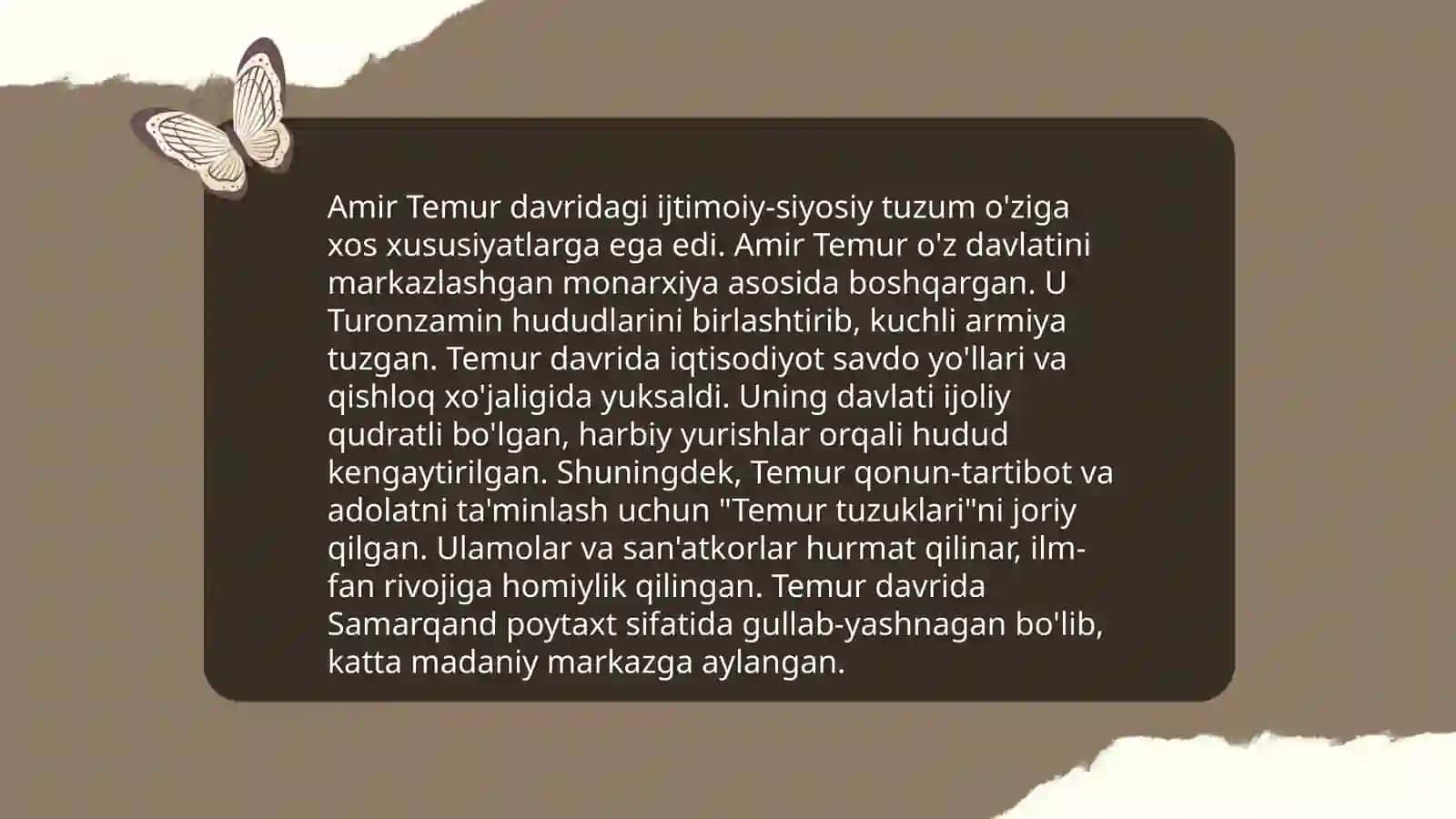 TEMUR DAVLATINING TUZILISHI CHIZMASINI CHIZISH 4