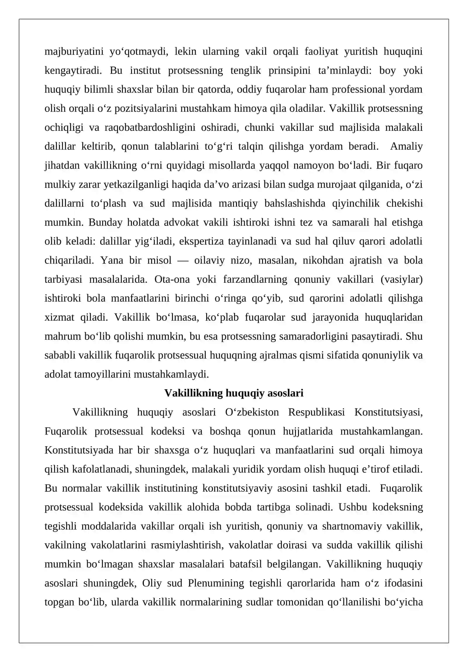 Fuqarolik protsessida vakil ishtiroki 4