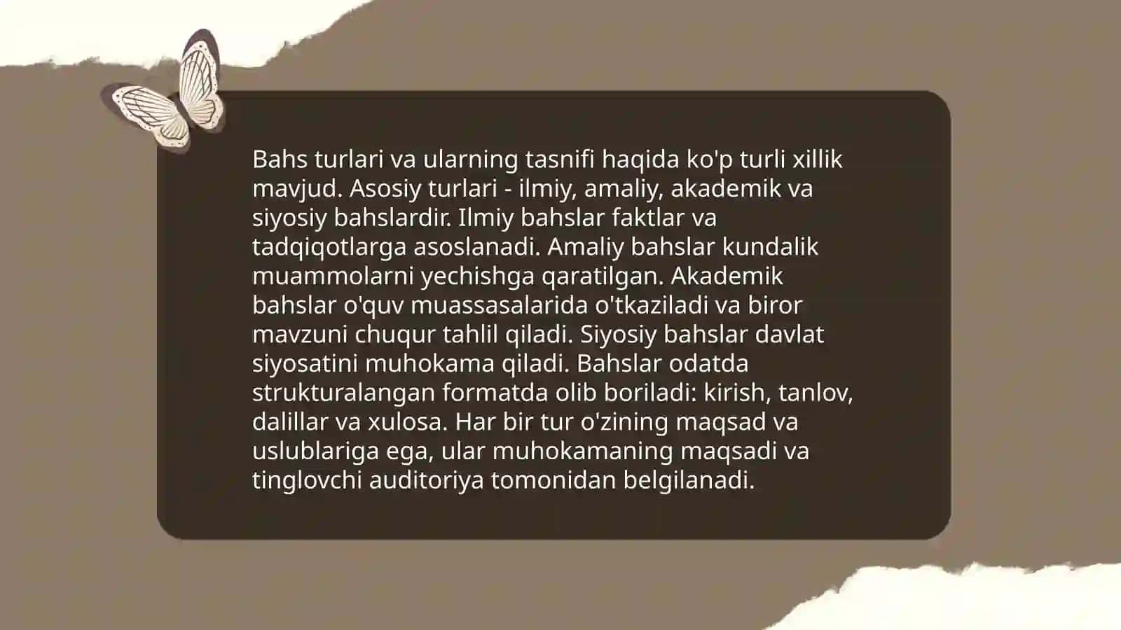 Mutaxassislikka oid bahs turlari 4