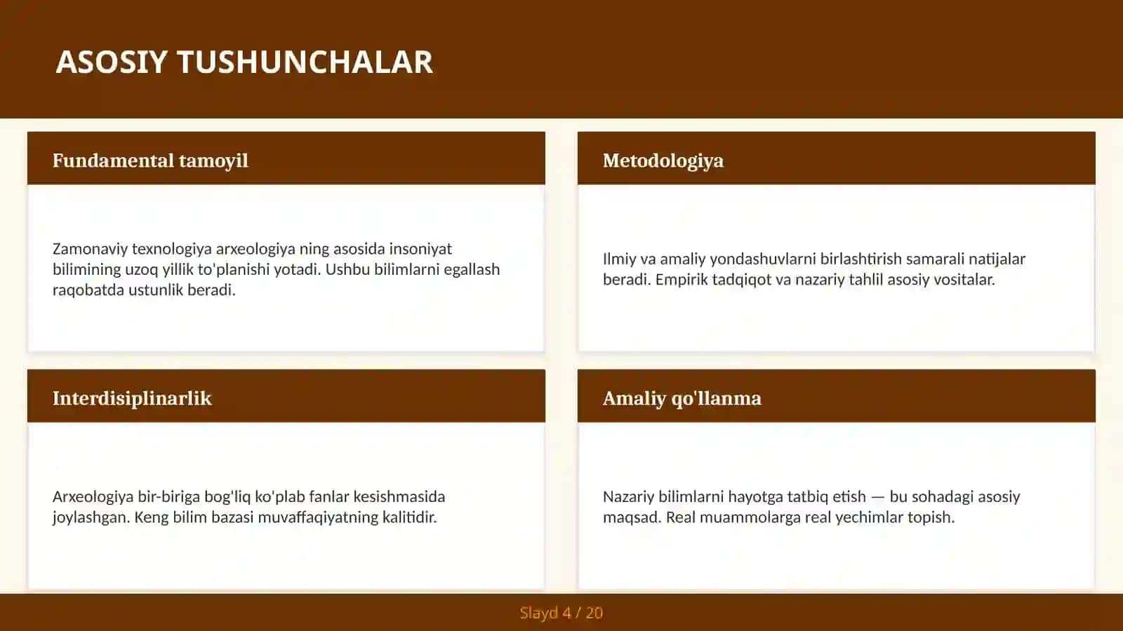ZAMONAVIY TEXNOLOGIYA ARXEOLOGIYA 4