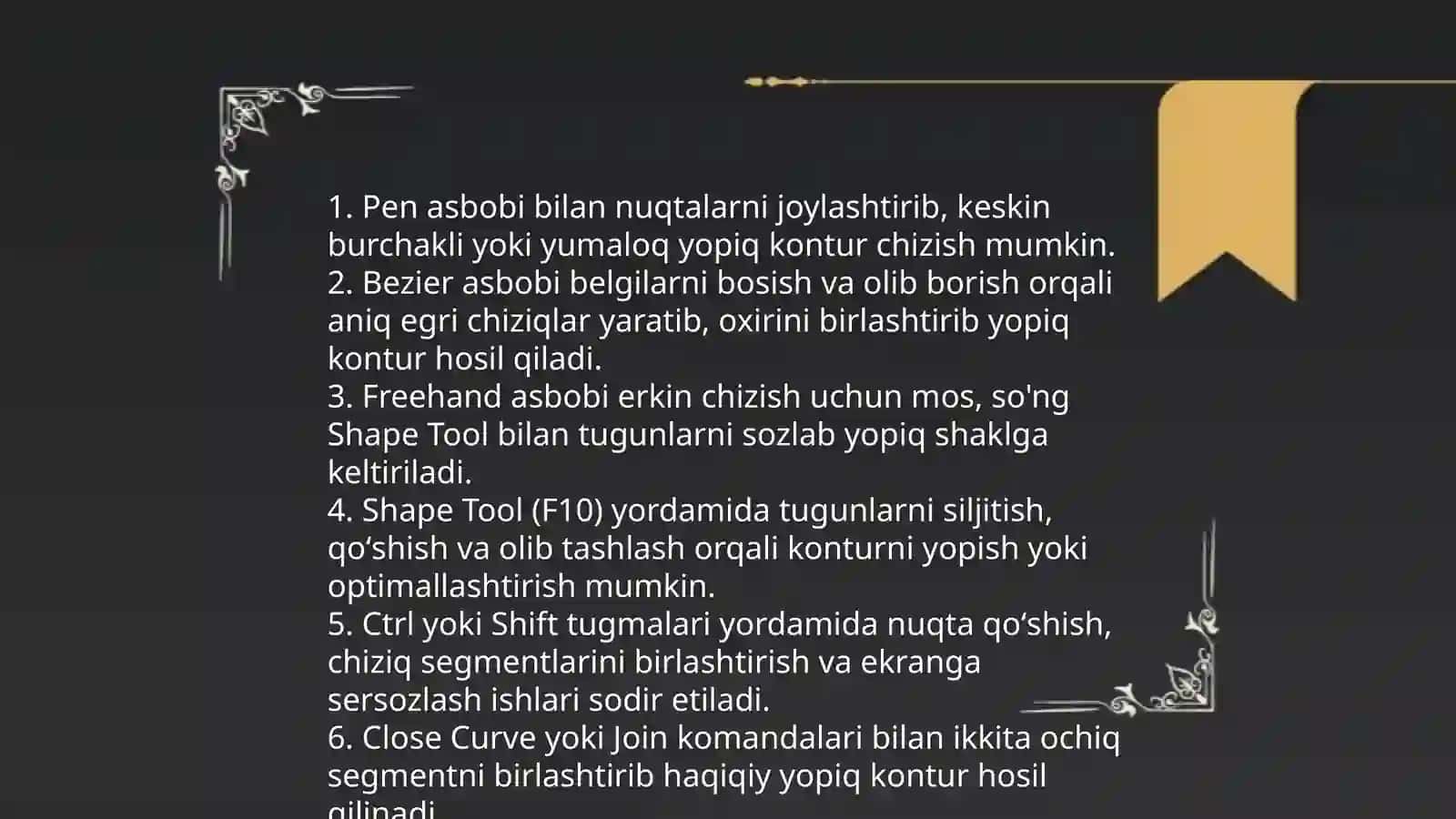 Yopiq konturlar bilan ishlash CorelDrawda 4