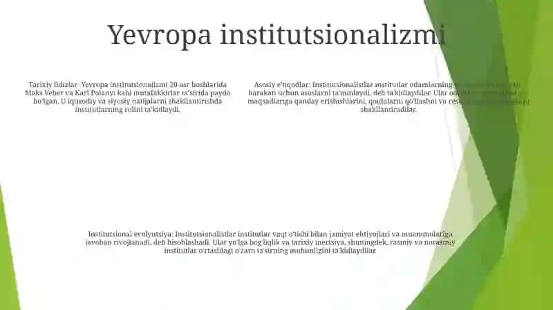Institutsionalizm Yo‘Nalishi 4