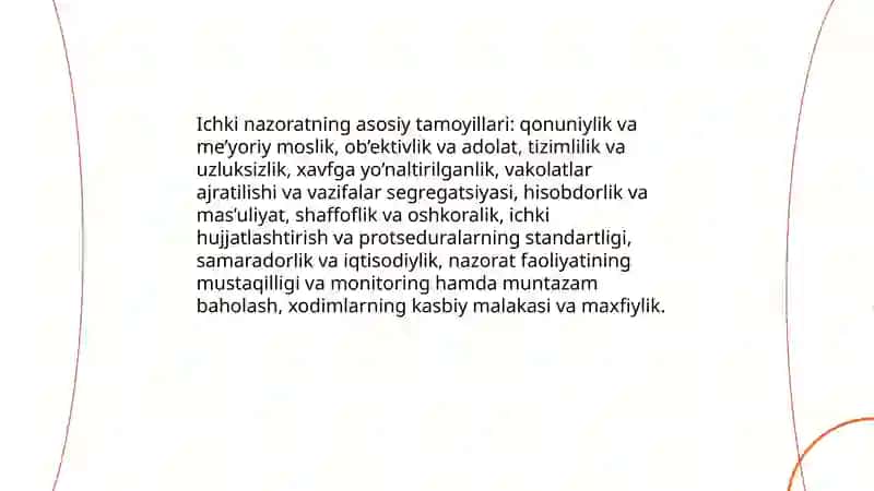 Ichki nazorat tizimini organish 4