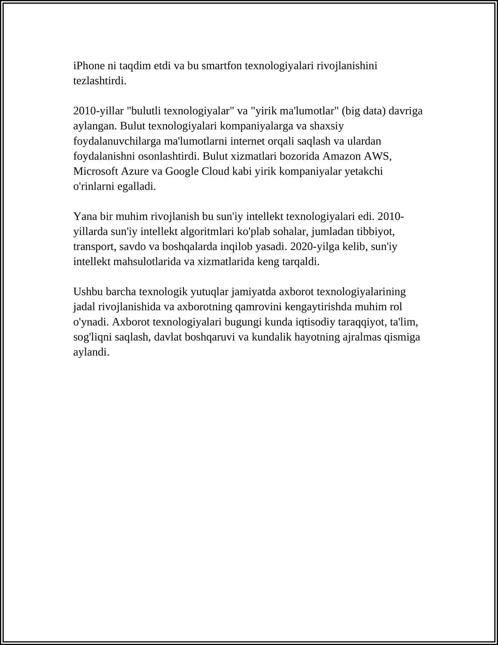 AXBOROT TEXNALOGIYALARI TARIXI, MAQSAD VA VAZIFALARI 4
