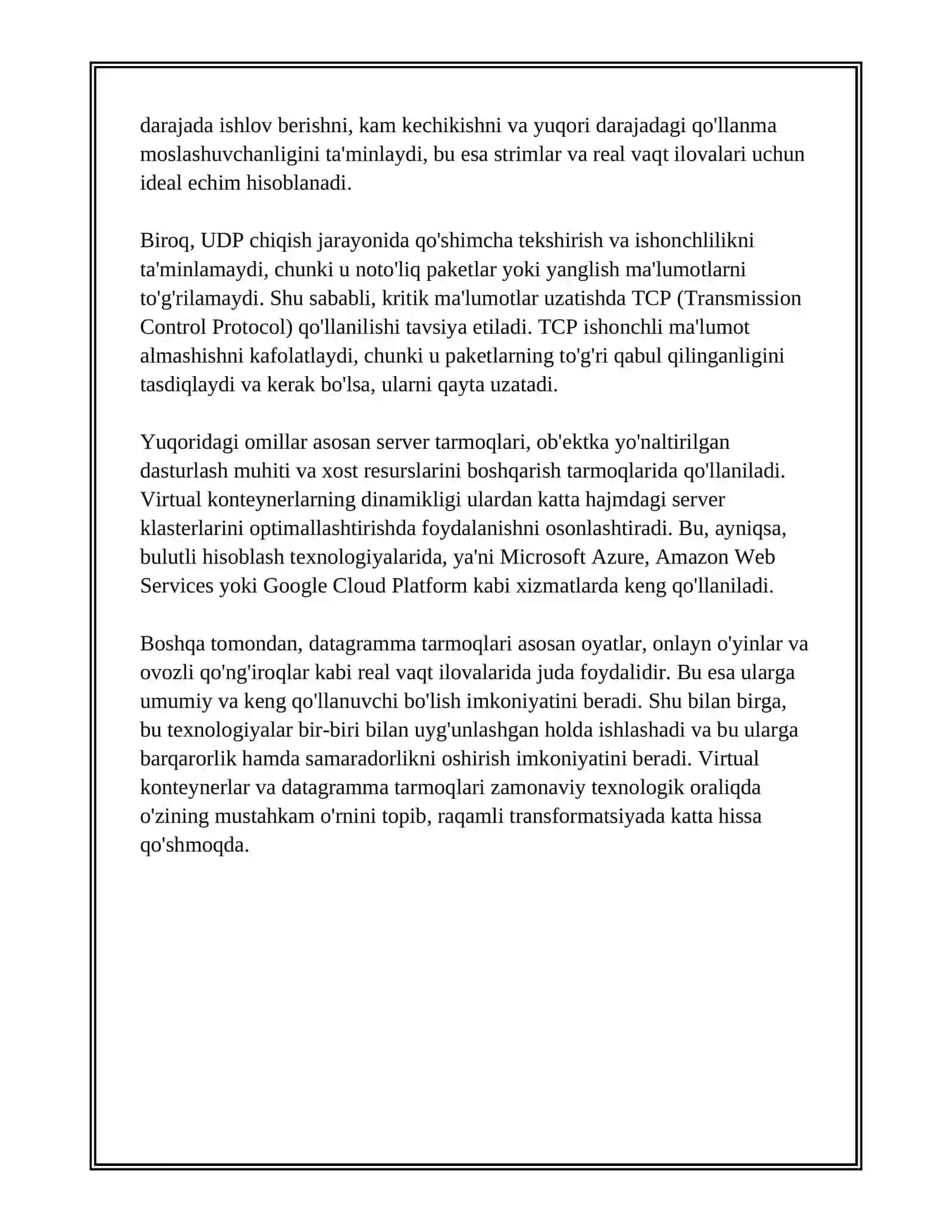 VIRTUAL KONTEYNERLAR VA DATAGRAMMA TARMOQLARI 4