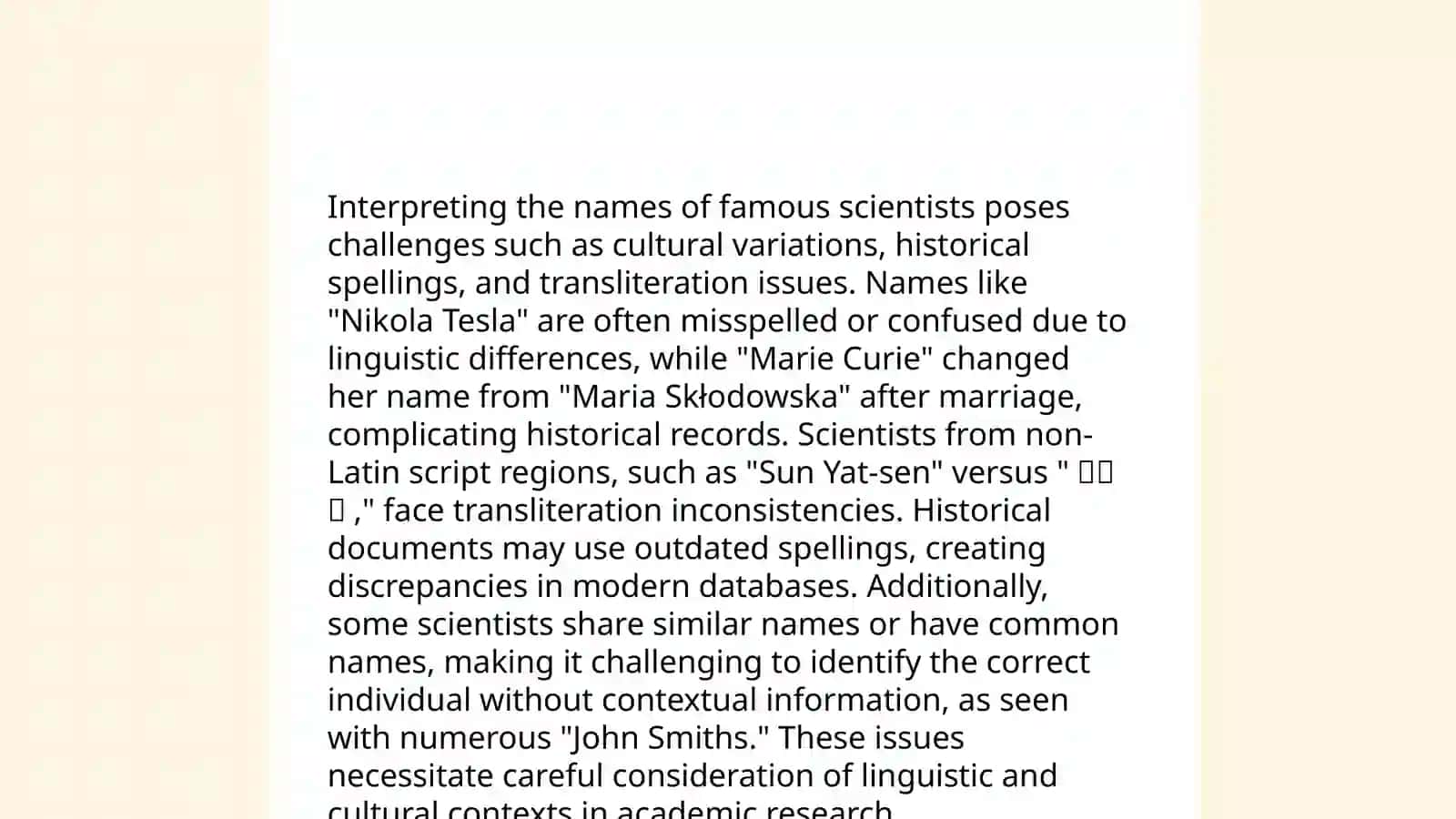 Simultaneous Interpretation of Geographical names, names of famous scientists and organizations 4