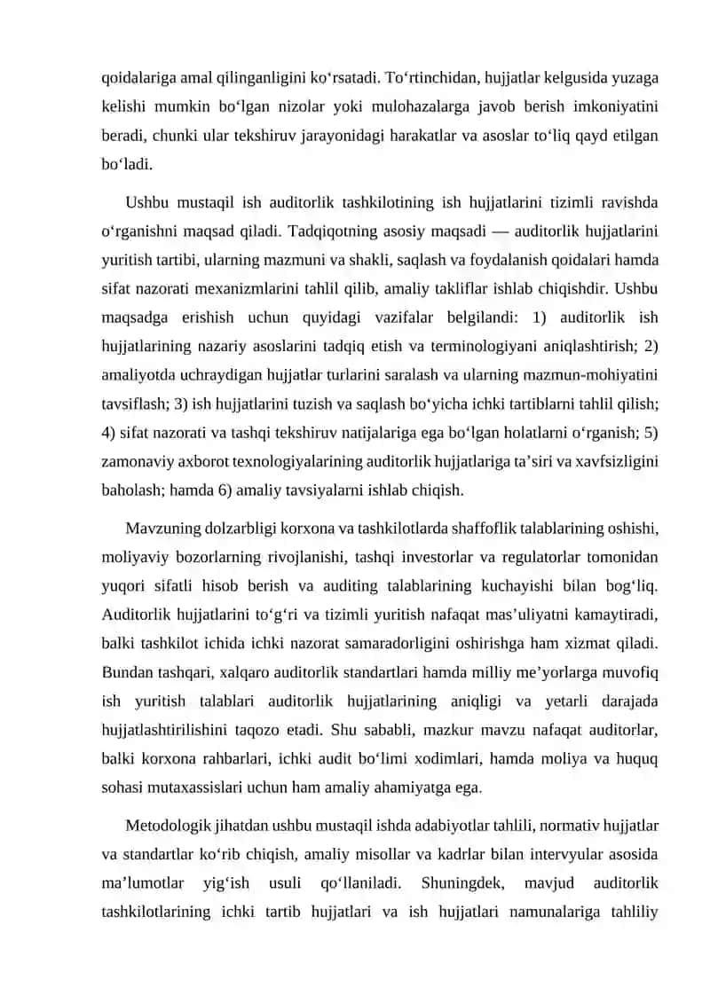 Auditorlik tashkilotining ish hujjatlari 4