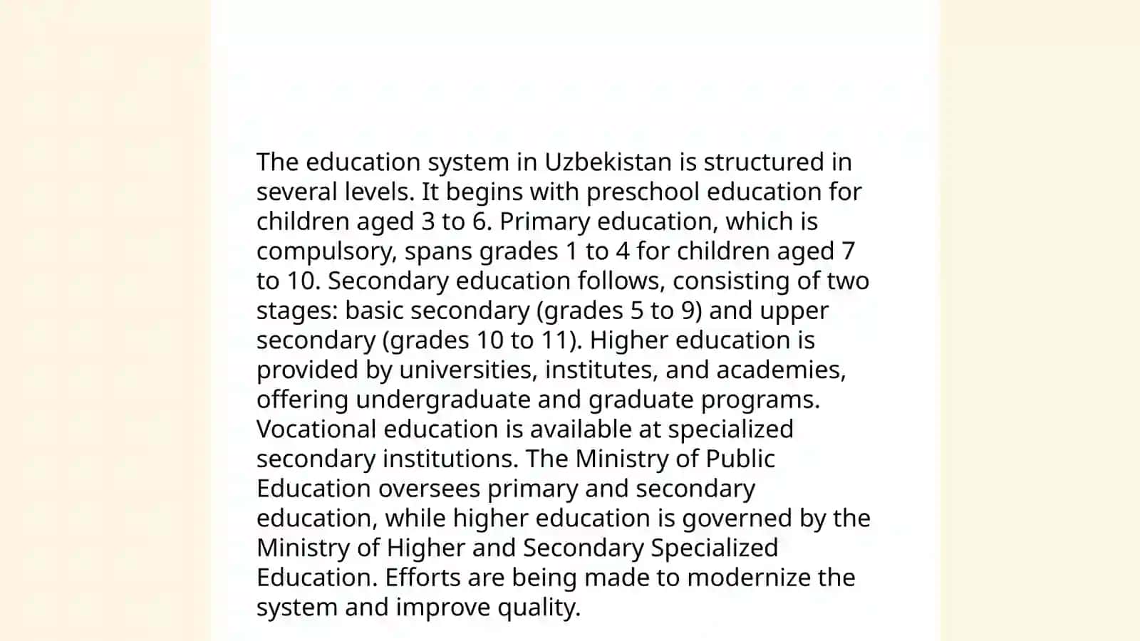 The education system of uzbekistan 4