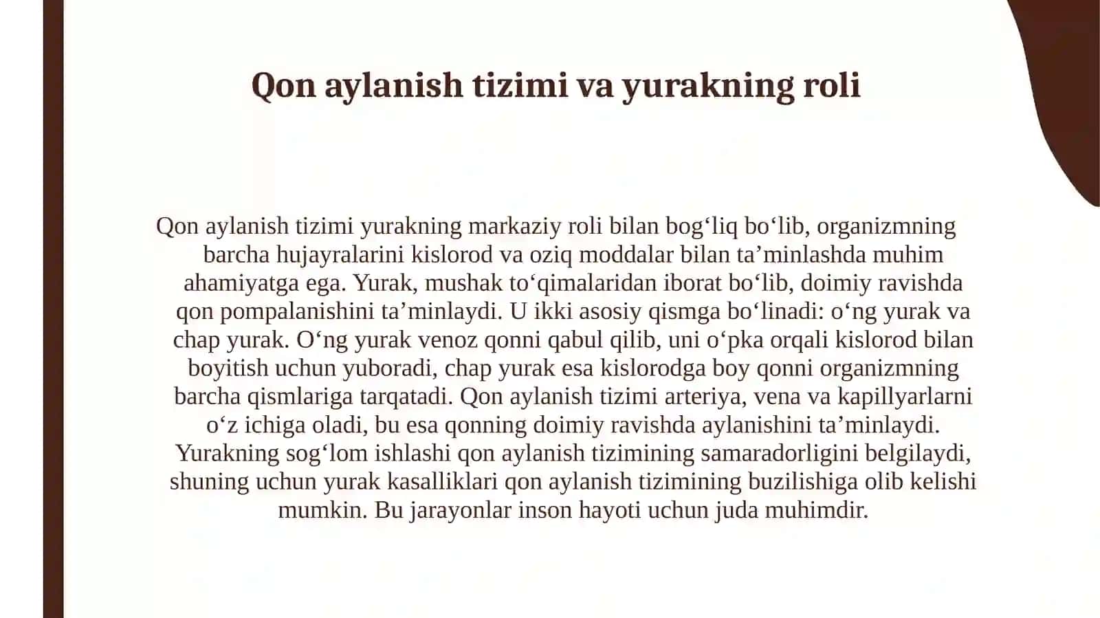 Yurakni qon bilan taminlanishi 4