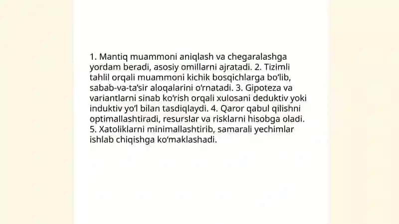 Mantiq hayotda qanday yordam beradi 4