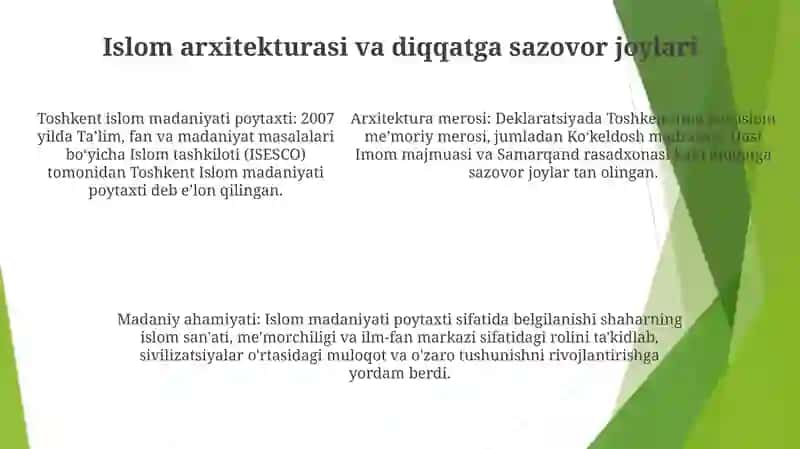 Toshkent Islom Madaniyati Poytaxti 2007 4