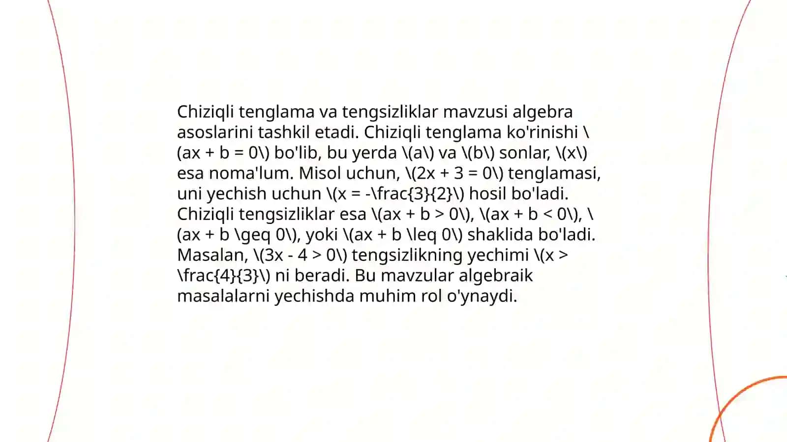 O’zgaruvchi miqdorlar matematikasi 4
