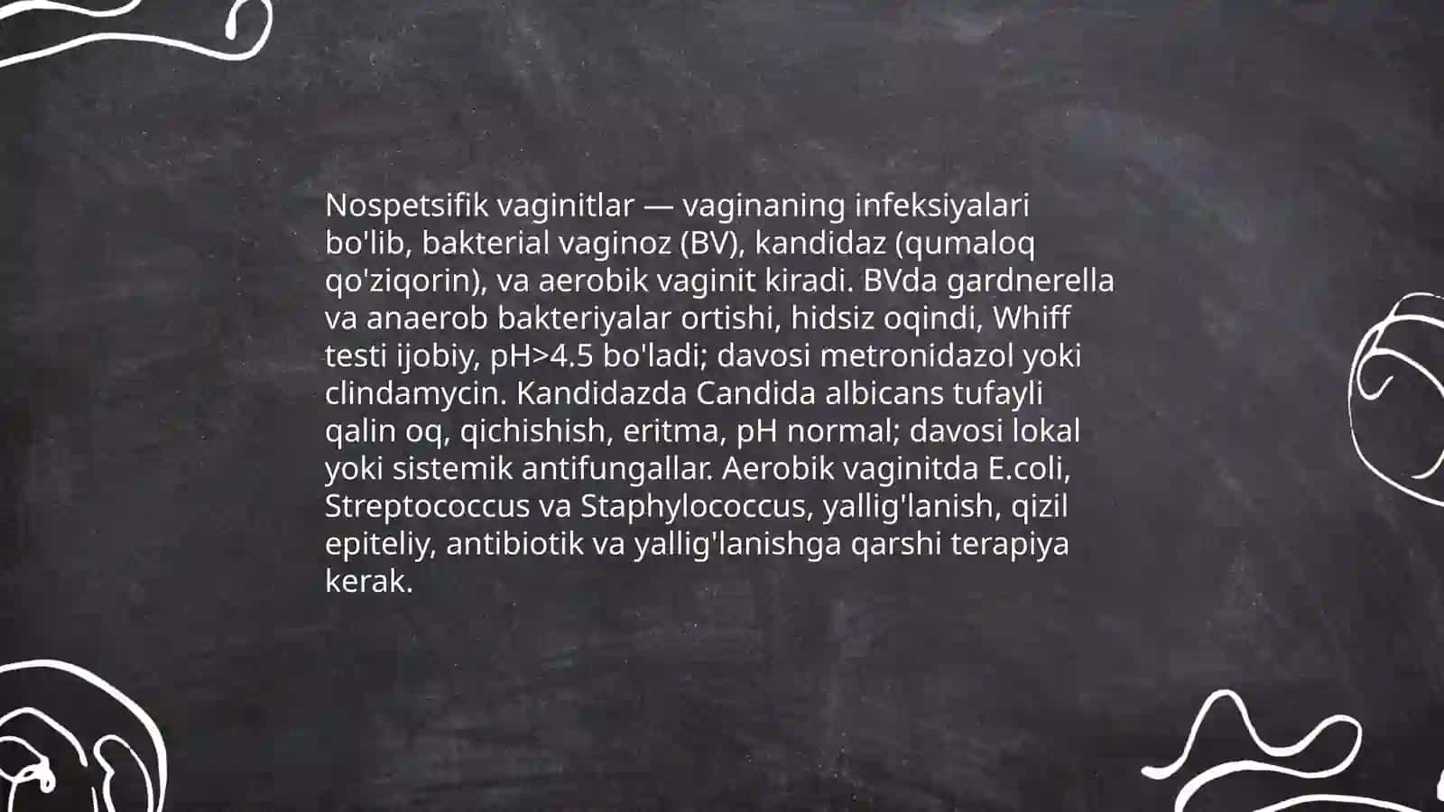 Ayollar jinsiy azolarining spetsifik va nospetsifik infeksiyalari 4