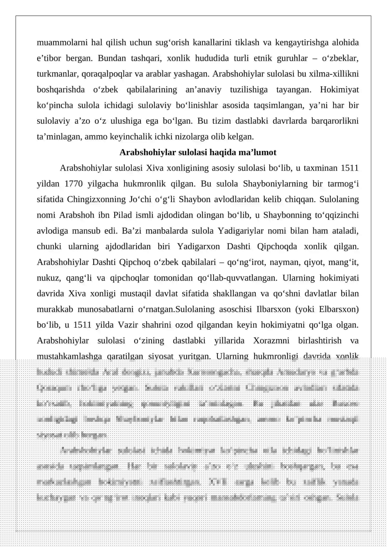 Xiva xonlari shajarasini tuzish 4