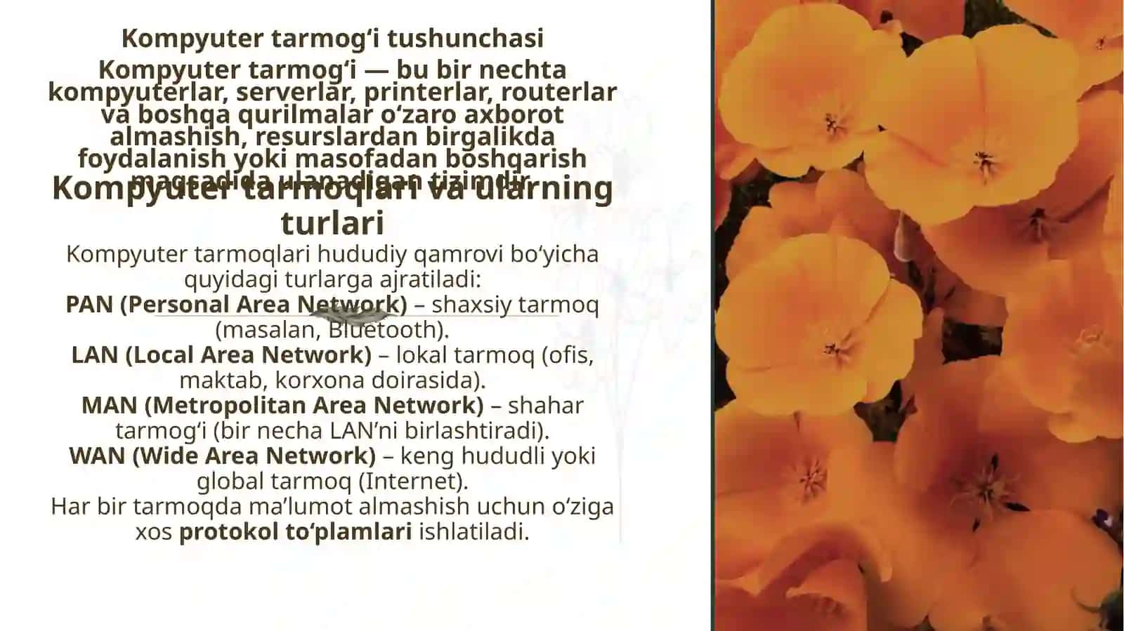 Lokal va global tarmoq protokollari va ularning xususiyatlari 4