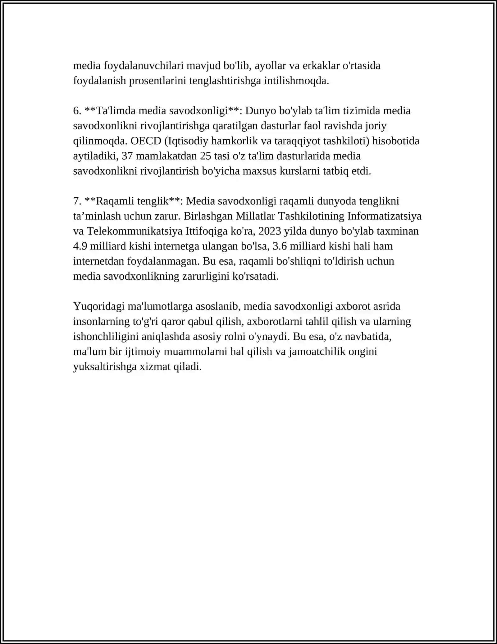 MEDIA SAVODXONLIK VA IQTIDORLI YOSHLARNING AXBOROT ISTE'MOLI 4