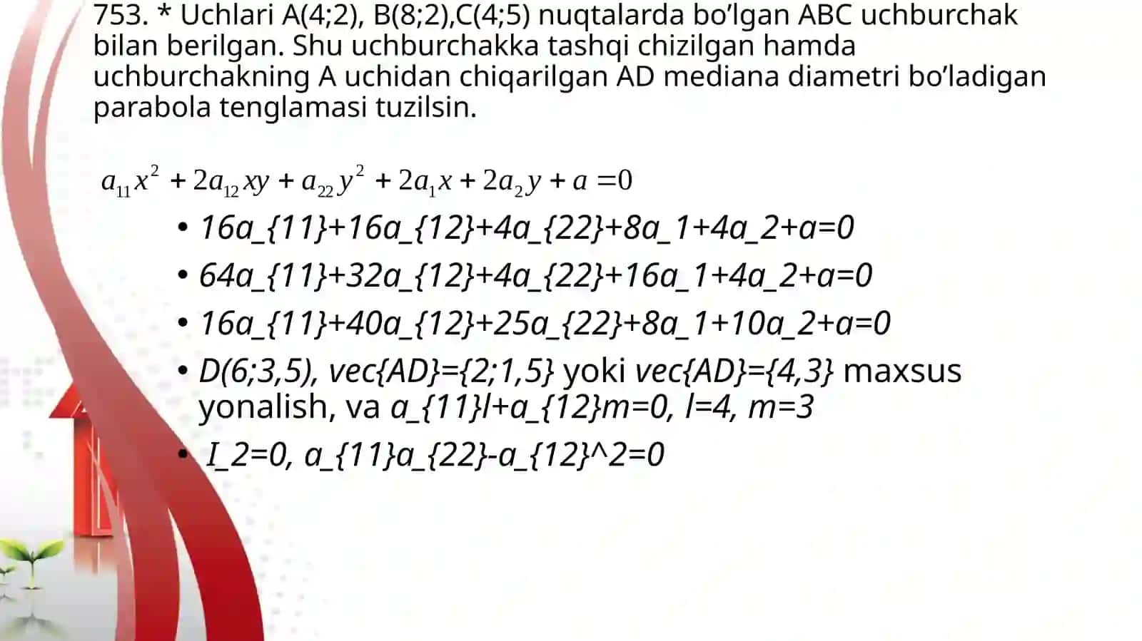 Ikkinchitartiblichiziqlarningtenglamalarinituzish 4