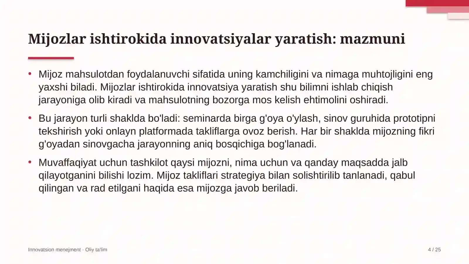 Ko'kalamzorlashtirish xizmatida mijozlar ishtirokida innovatsiyalar yaratish 4